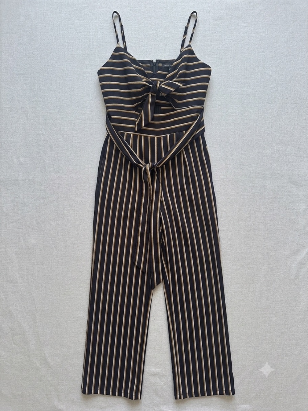 Lottie Moss Navy Jumpsuit with Mustard & White Stripes